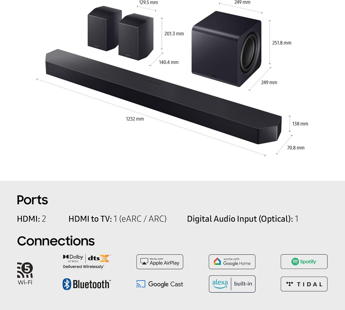SAMSUNG HW-Q990F/XU 11.1.4 Wireless Sound Bar with Dolby Atmos