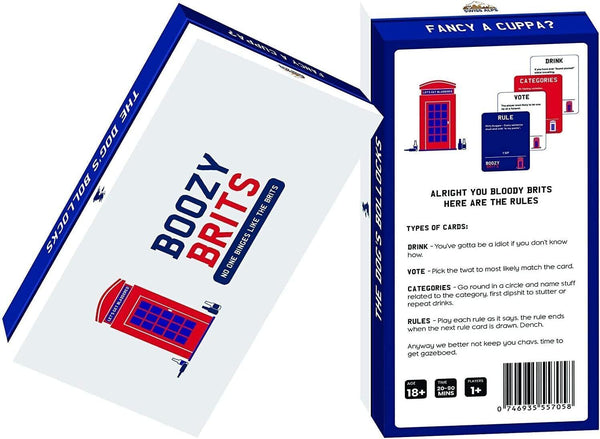 Boozy Brits Drinking Card Games - Fun Adult Party Game