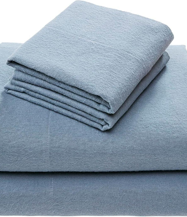 Comfort Spaces Cotton Flannel Warm Deep Pocket King Sheets Blue