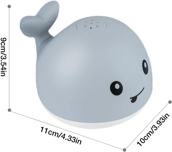 OENUX Grey Whaling Bath Toy - LED Light & Automatic Water Sprinkler