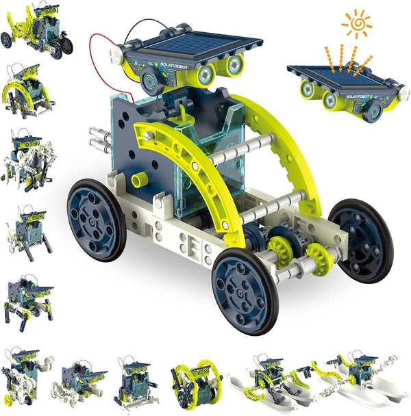 ACELIFE 12-in-1 STEM Solar Robot Toy - DIY Building Kit, Green, Ages 8-12