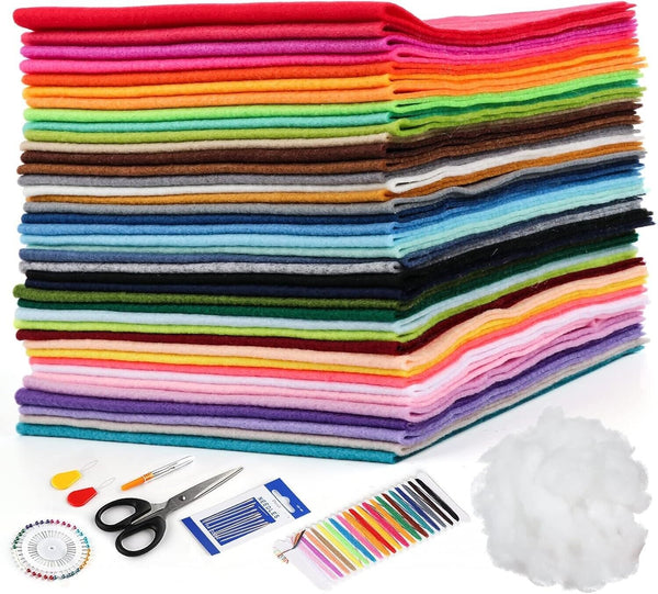 Felt Fabric Sheet, 30pcs Kids' Craft 40x30cm Assorted Felt Colours & Accessories