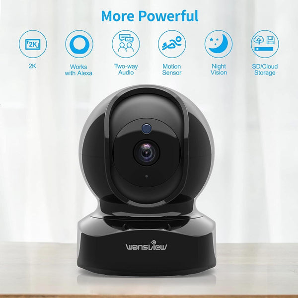 wansview WiFi IP Baby Camera, 2K Wireless Home Security Camera