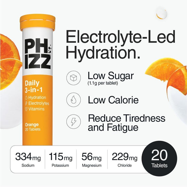 Phizz Orange Hydration Multivitamin Effervescent Tablets 60 Count EXP 0525