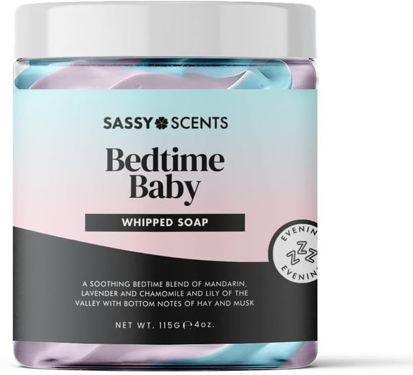 Sassy Shop Bath, Whipped Soap, Cleanse and Nourish, Vegan, Bedtime Baby