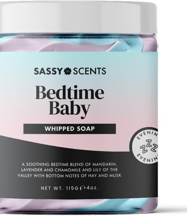 Sassy Shop Bath, Whipped Soap, Cleanse and Nourish, Vegan, Bedtime Baby