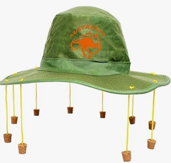 Australian Cork Hat with Kangaroo Print - Fancy Dress, Australia Day Accessory