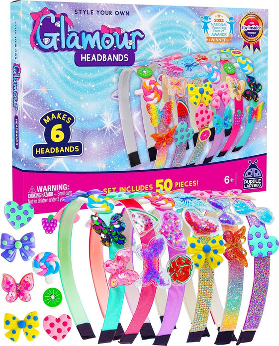 PURPLE LADYBUG Glamour Headband Making Kit for Girls - Fun Craft Kits