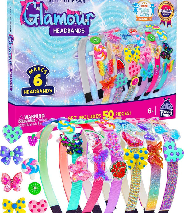 PURPLE LADYBUG Glamour Headband Making Kit for Girls - Fun Craft Kits