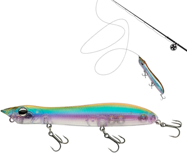 Sea Fishing Lures,125mm 17.5g Bass Lures,Pike-Shape Top Water,Surface Lure