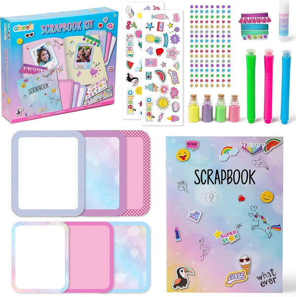 abeec Scrapbook Kit for Kids 5+ - Stickers, Glitter, Gems & More