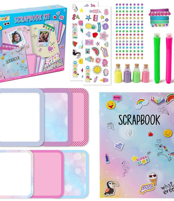 abeec Scrapbook Kit for Kids 5+ - Stickers, Glitter, Gems & More