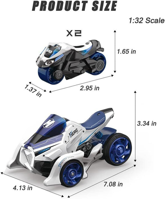Pull Back Motorcycle Toys, 3 in 1 Alloy Die-cast Motorcycles Launcher Toy