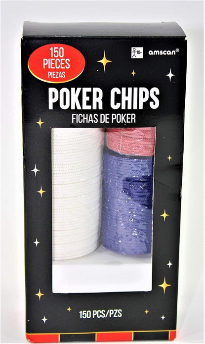 Casino Poker Chip Set includes 150 high-quality chips for poker nights