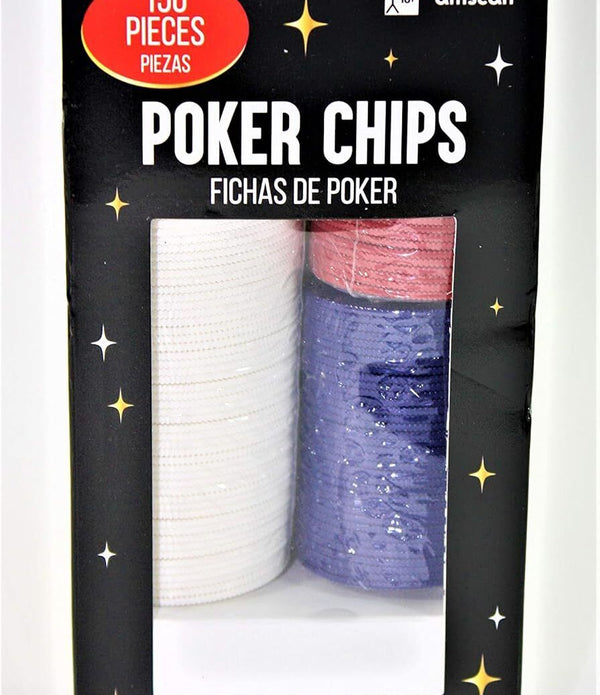 Casino Poker Chip Set includes 150 high-quality chips for poker nights