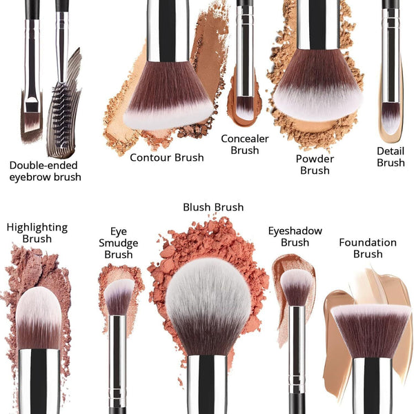 BEAKEY Premium Synthetic Kabuki Makeup Brushes Foundation Eye Face Set