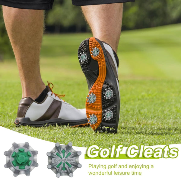 Golf Shoe Spikes 12pcs (Green), Replacement Kit for Traction & Comfort