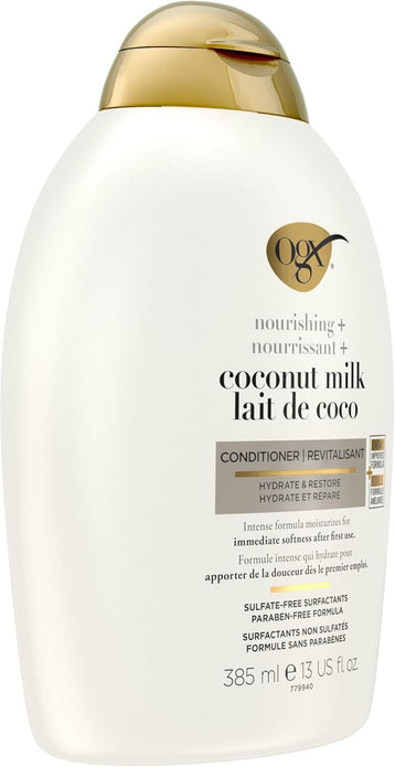 OGX Coconut Milk Conditioner 385ml - 2 pack - for Dry / Damaged Hair