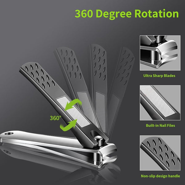 Nestling 5-Pc Heavy Duty Carbon Steel Nail Clipper Set for Men & Women, Sharp
