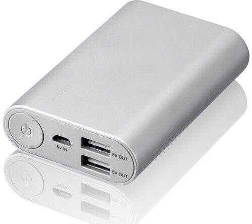 GOJI G10PBSL17 Portable Power Bank - Silver - 10050mAh Portable Charger