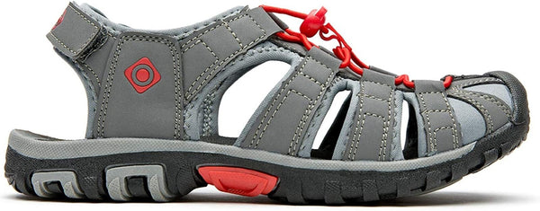 Izas Kids Unisex Sport Shoes Sandals - Summer Shoes - Dark Gray /Red UK size 4.5