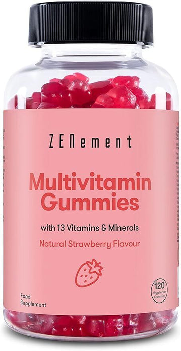 Zenement Multivitamins & Minerals Gummies, 120 Count, Strawberry Flavor, Gelatin