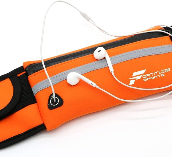 Running Belt Waist Pack w/Phone Holder & Bottle Pocket Waterproof - Orange