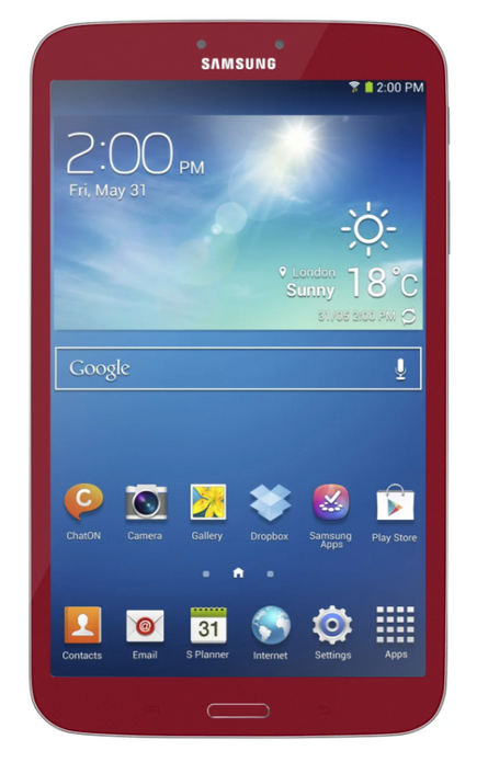 Samsung Galaxy Tab 3 8.0 8GB WiFi - Red - GOOD CONDITION - **SEE NOTES**