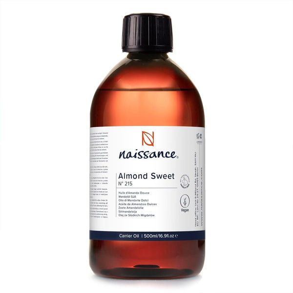 Naissance Sweet Almond Oil 500ml Natural Skin Hair Massage Carrier Oil