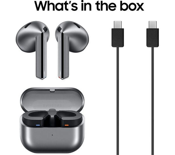 SAMSUNG Galaxy Buds3 Wireless Bluetooth Noise-Cancelling Earbuds - Silver