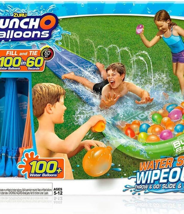 ZURU Water Slide Wipeout with 100 Quick-Fill Balloons - 16ft Slip and Slide