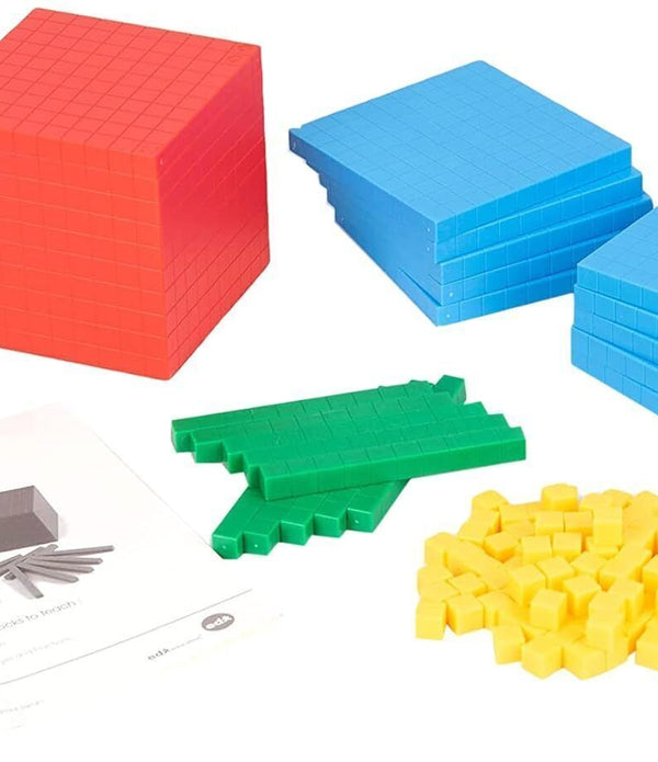 Base Ten Set 121 Pieces - Educational Math Learning Resource for Kids, Durable