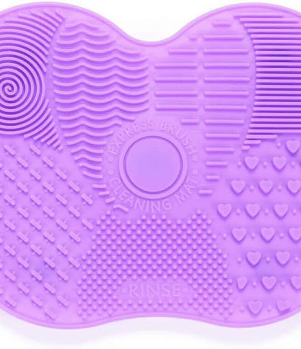 MAWANS Silicone Makeup Brush Cleaner Mat - Suction Cups, Purple