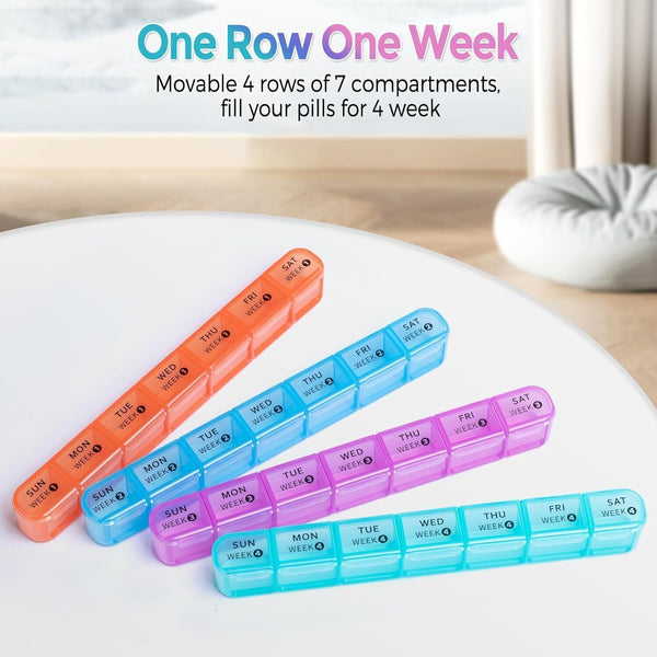 Zoksi Monthly Pill Organizer 28 Days, 4 weeks