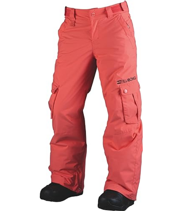 BILLABONG Children Beobble Snow Pants, Waterproofing,  Coral Red, Age 10  