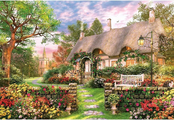 MISITU Jigsaw Puzzle Micro Piece 1000 Piece Puzzle Landscape Painting Flower