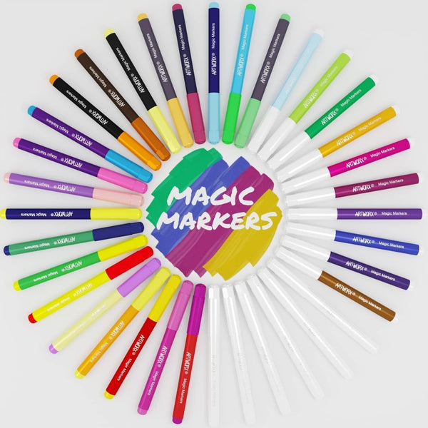 Artworx Magic Pens - Colour Changing Felt Tip Pens For Children - 36 Markers