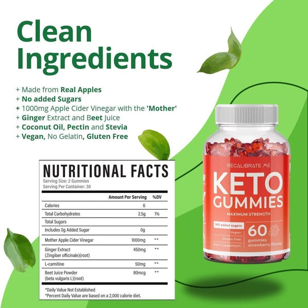 Keto Gummies Weight Loss Support, Strawberry, 60ct