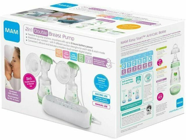MAM Double Electric Breast Pump Multi-Setting Electric Breast Pump for On the Go
