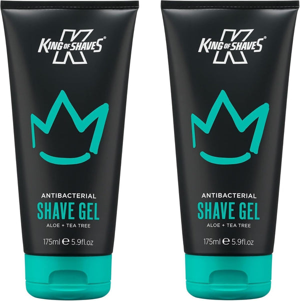 2 X King of Shaves Antibacterial Shaving Gel for Men Low Foam for Precise Shave