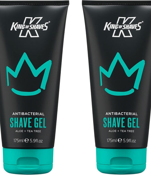 2 X King of Shaves Antibacterial Shaving Gel for Men Low Foam for Precise Shave