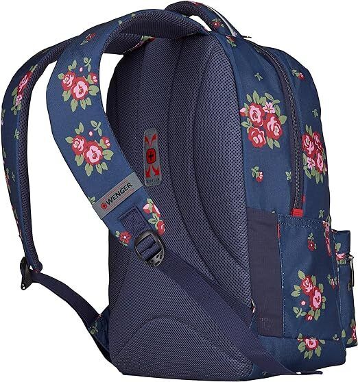 Wenger Laptop Roses Backpack COLLEAGUE 22L, 16" 40cm Padded - Blue Floral