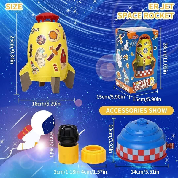 wgde toy Rocket Toy Sprinkler, Outdoor Yard Water Pressure Control, Yellow