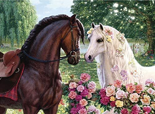 AveJoys Puzzle 1000 Pieces Adult Brown & White Horse 52 x 38 cm Wooden Puzzle