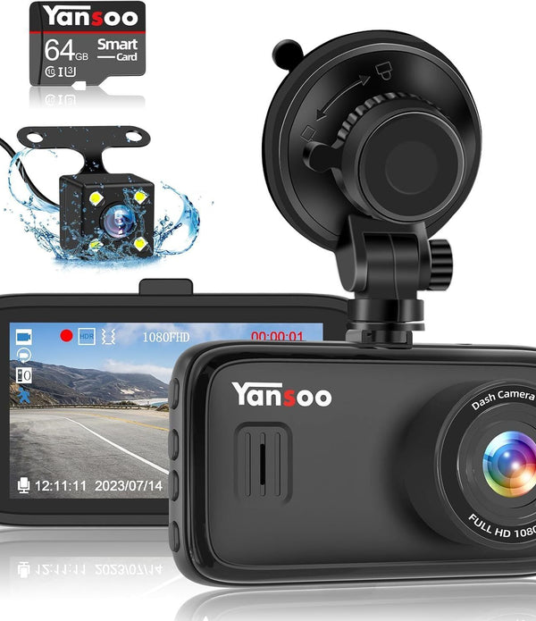 YANSOO 1080P Dual Dash Cam - Front & Interior, FHD Super Night Vision