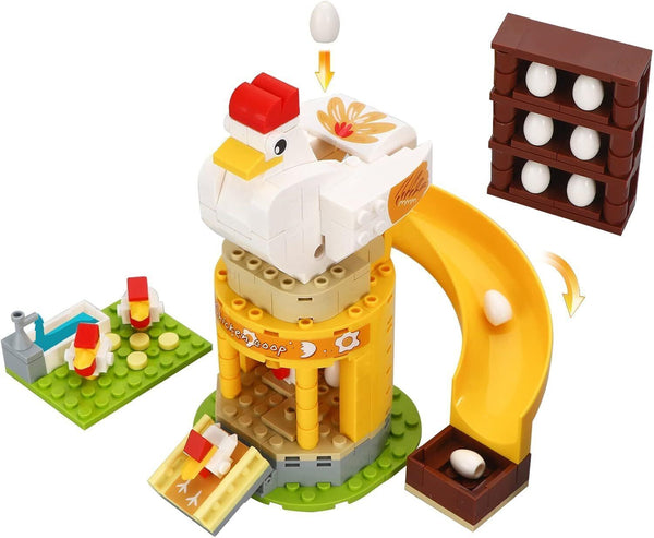 COGO City Farm Chicken Coop Building Set - 257 PCS Farm Animal Construction Kit