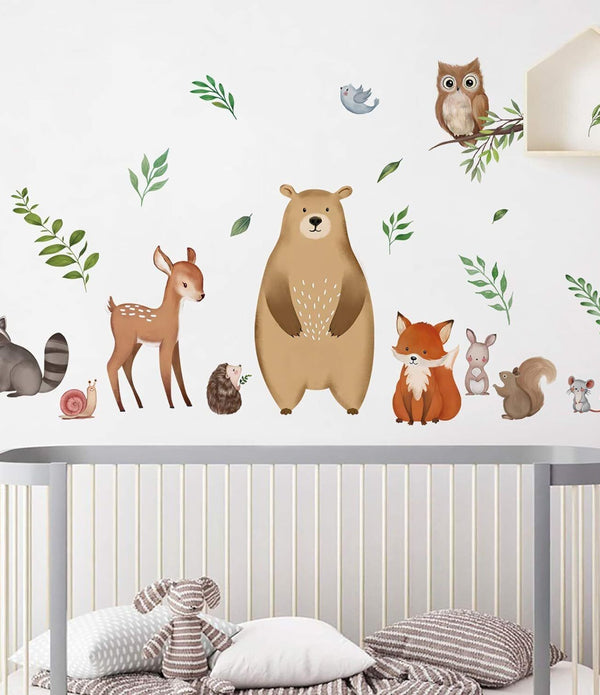 Woodland Animals Wall Decals � Bear Fox Deer Nursery & Kids Room Decor