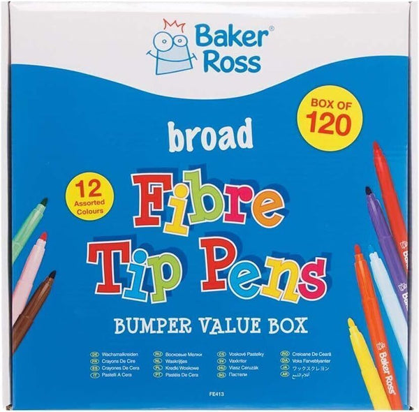 Baker Ross 144 Broad Tip Marker Pens, Colouring Art Pens for Kids, Party Favors