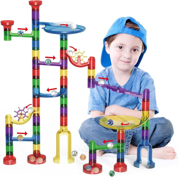 90pc Luminous Marble Run STEM Set Ages 4-7 Noctilucent Marbles