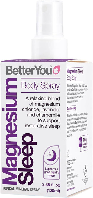 BetterYou Magnesium Sleep Body Spray 100ml Relaxing Nighttime Skincare